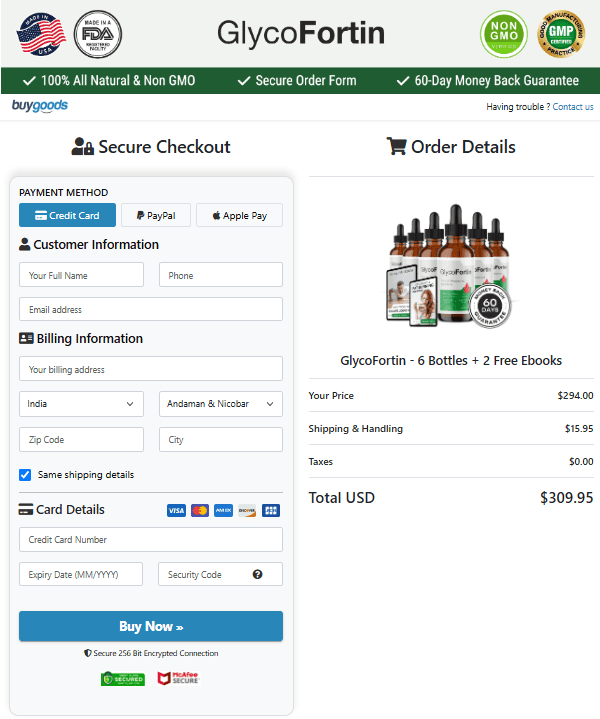 glycofortin secure checkout